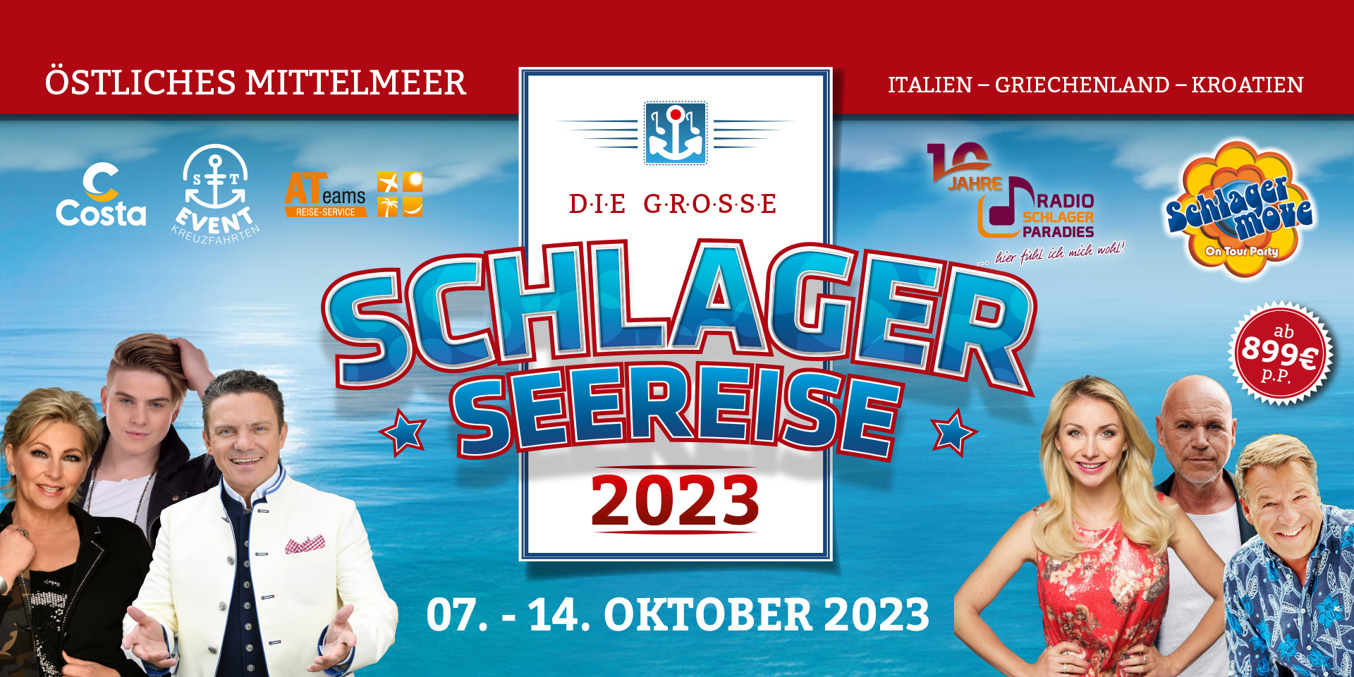 Im Oktober 2023 erwartet Euch „Die große Schlager-Seereise 2023“